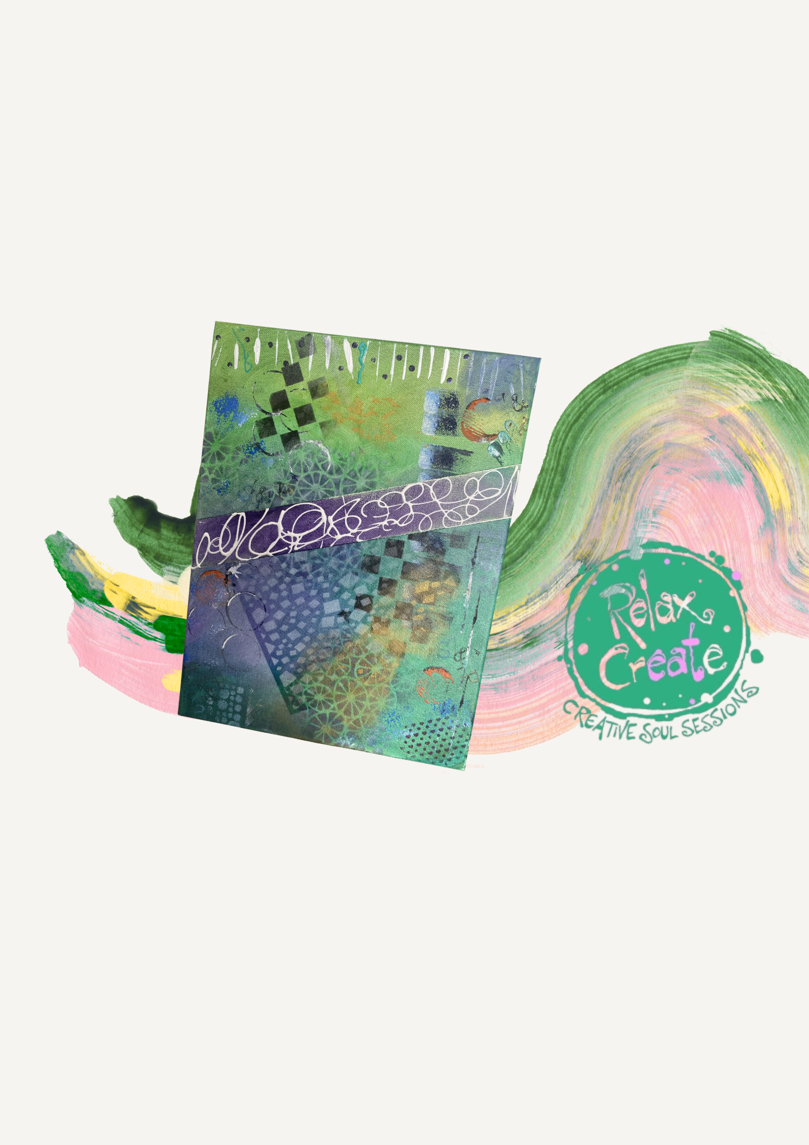 Green Pink Yellow Modern Simple Abstract Painting Illustrated Art Gallery Artistic Poster (1)